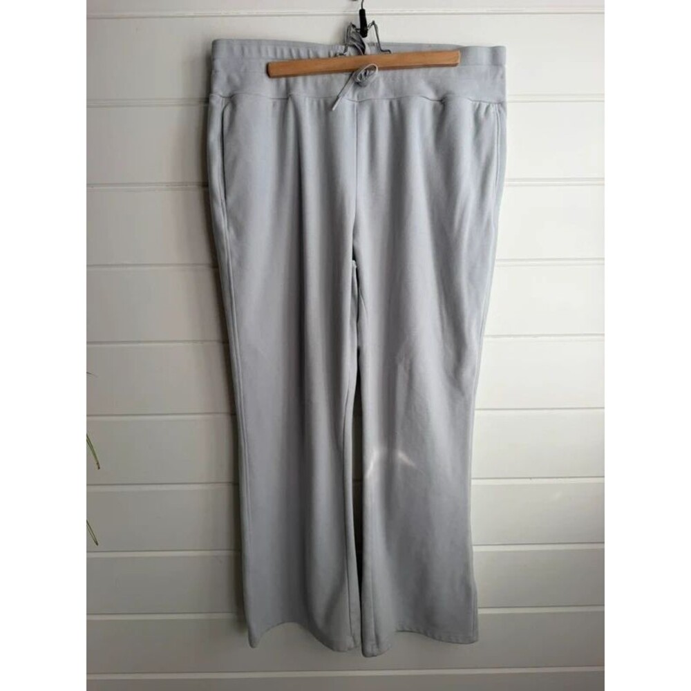 RBX Active Soft Plush Wide Leg Lounge Pants Grey "Moonstone" Drawstring - XL
